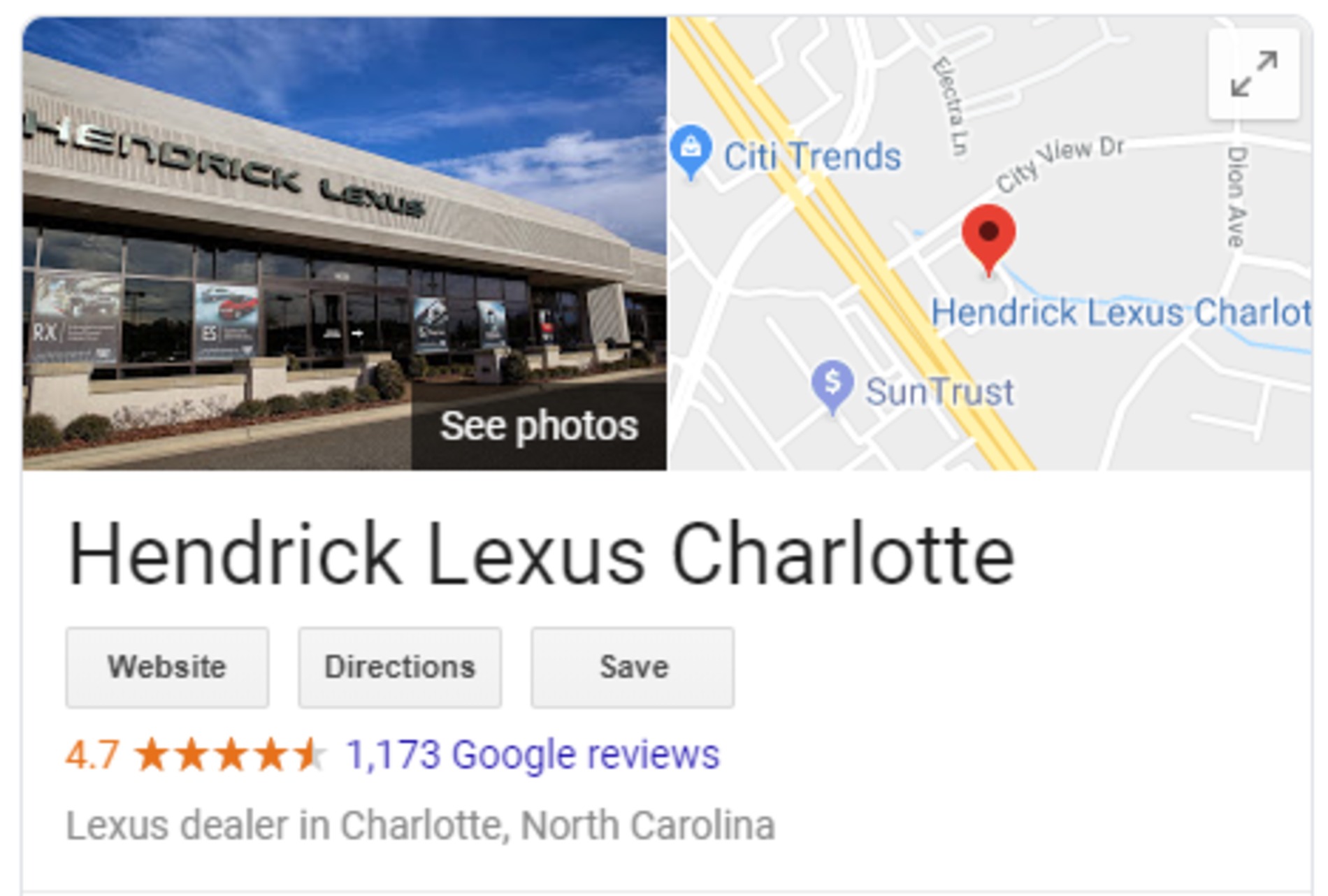 Google review example.